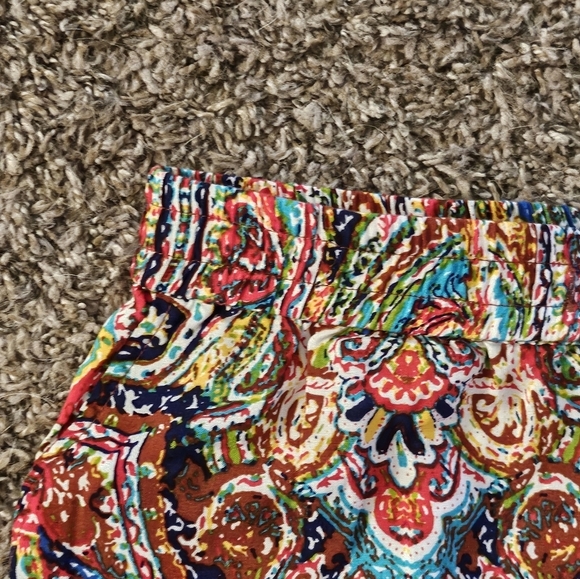 Cynthia Rowley Wide Leg Paisley Print Cropped pants Multicolor Size S - Picture 3 of 6